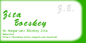 zita bocskey business card
